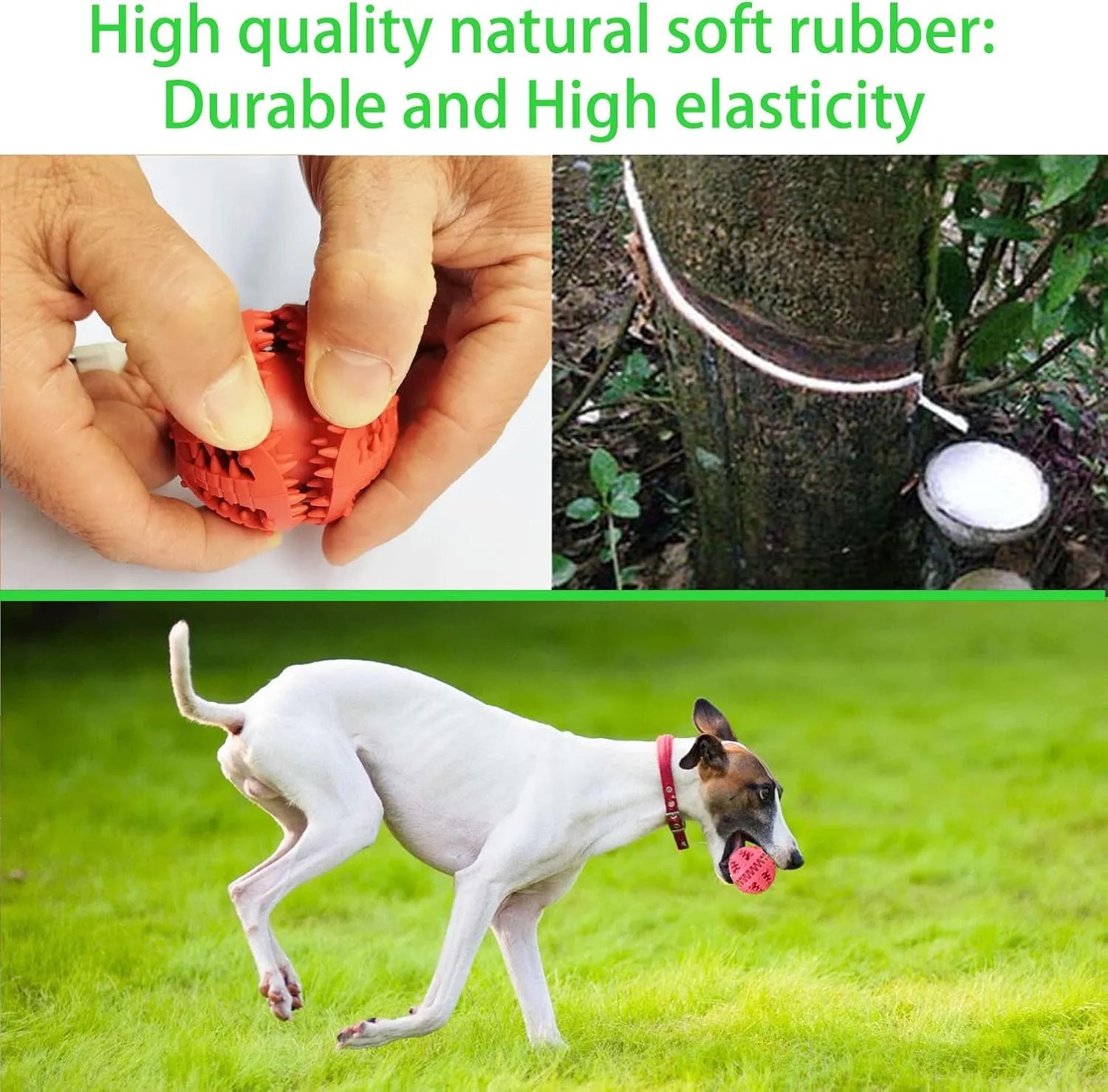 2 Pcs Dog Teeth Ball, Puzzle & Treat Dispensing Dog Toys, Non Toxic Tear Resistant Natural Rubber Toy for Pet Teeth Cleaning/Chewing/Playing/Training (Yellow Red, 2.36in)