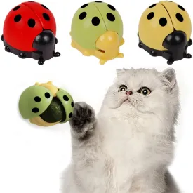 3 Pcs Catnip Toys Balls That Stick on Wall, Toy Ball for Cats Lick, Face Scratchers, Self Groomer for Indoor Cats (3-Color, Ladybug)