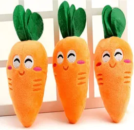 3 Pcs Orange Soft Puppy Pet Supplies Cute Carrot Plush Chew Squeaker Sound Squeaky Toys for Dog Cat Birthday Xmas Gifts