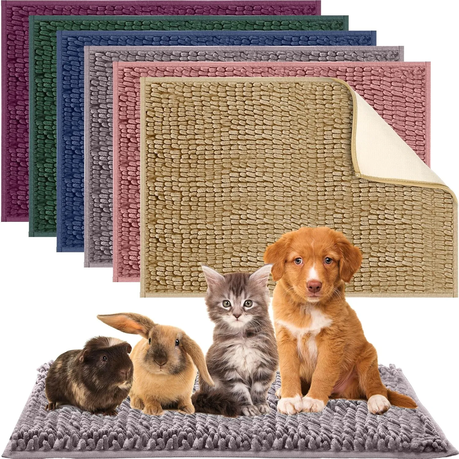 6 Pcs Guinea Pig Cage Liner 16 x 24 Inch for Guinea Pig Cage Bedding Reusable Rabbit Mat Pad Washable Training Pad Animal Sleeping Bedding Mat