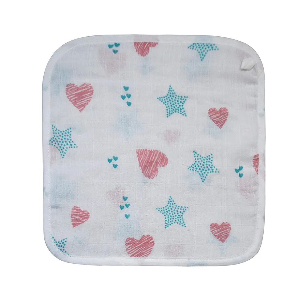 Abracadabra Cotton Muslin Wipes Pack of 3 (Eiffel Tower) - Pink