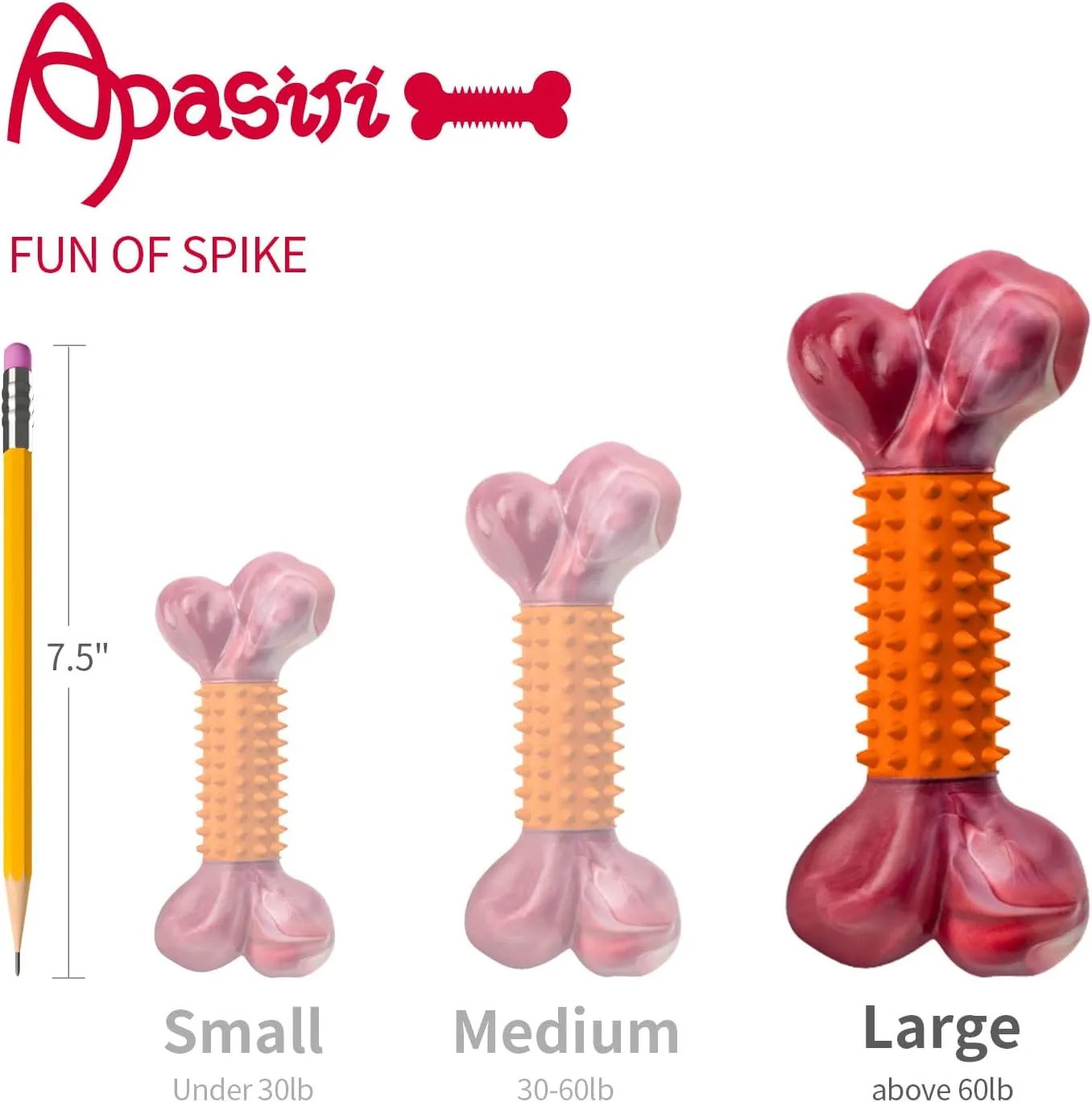 Apasiri Tough Dog Toys for Aggressive Chewers Large Breed, Peanut Butter Flavor Dog Chew Bone, Nylon & Rubber Chew Toy for Medium Large Dogs