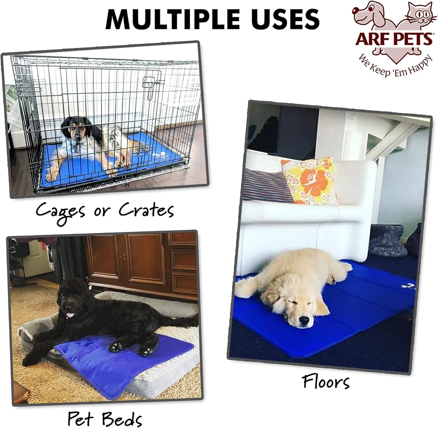 Arf Pets Dog Cooling Mat 23 x 35 Pad for Kennels, Crates, Beds, Non-Toxic, Durable Solid Self Cooling Gel No Refrigeration or Electricity Needed