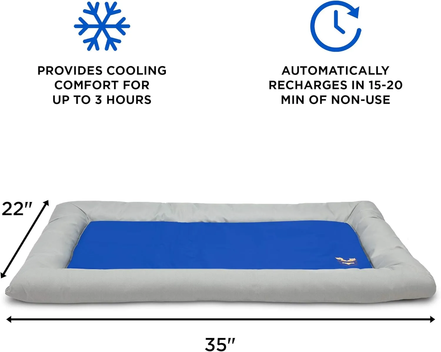 Arf Pets Dog Self Cooling Bed Pet Bed  Solid Gel Based Self Cooling Mat for Pets, Includes a Foam Based Bolster Bed for Extra Comfort