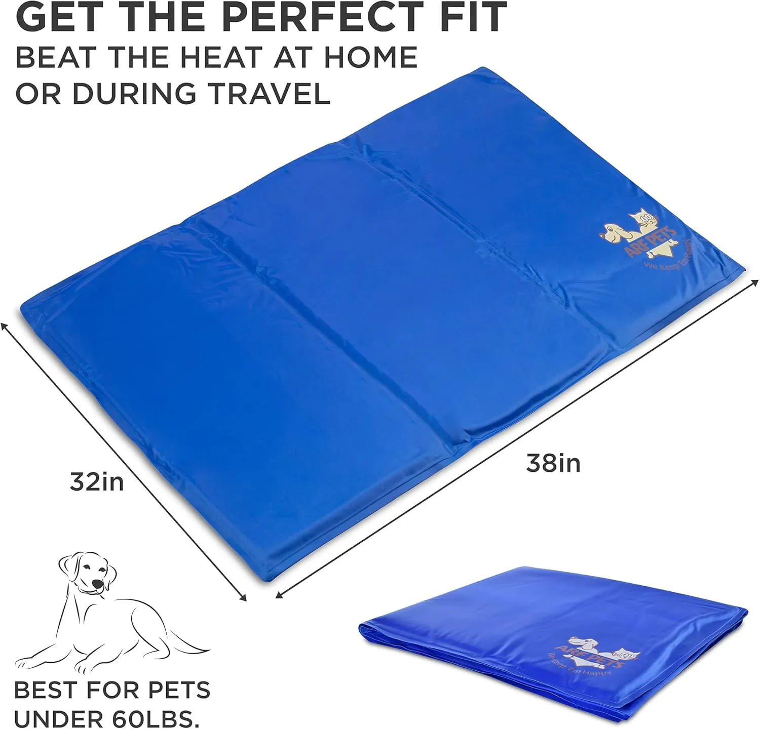 Arf Pets Dog Self Cooling Mat Pad for Kennels, Crates and Beds, Non-Toxic, Durable Solid Cooling Gel Material. No Refrigeration or Electricity Needed, Small 16" x 20"