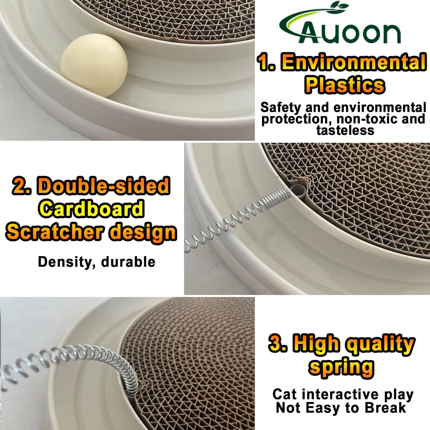 AUOON Cat Scratcher, Scratch Pad, Post Pad Interactive Training Exercise Mouse Toy with Ball (Milk Shake)