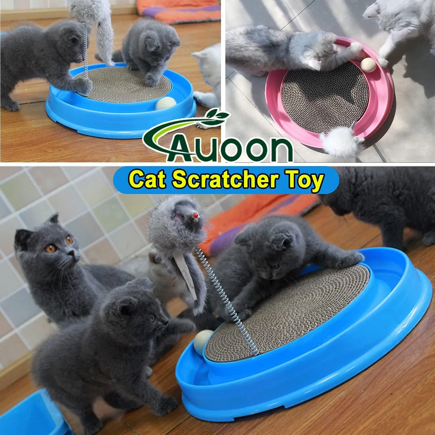 AUOON Cat Scratcher Toy, Cat Toy, Scratch pad,Scratching Toy,Post Pad Interactive Training Exercise Mouse Play Toy with Ball for Cat Kitty Puppy