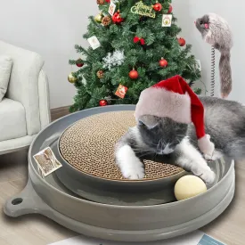 AUOON Cat Scratcher Toy, Scratch Pad, Post Pad Interactive Training Exercise Mouse Play Toy with Ball (Gray)