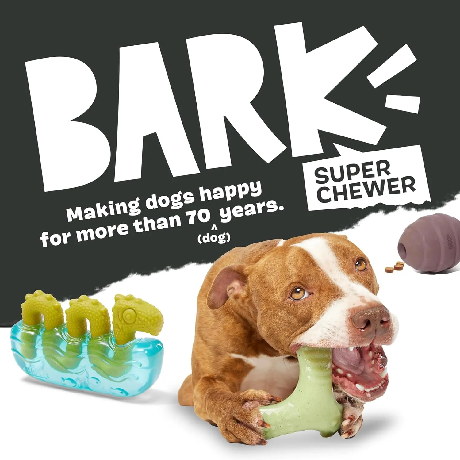 Barkbox Super Chewer Tough Dog Chew Toys for Aggressive Chewers, Treat Dispensing (Carrot - Small)
