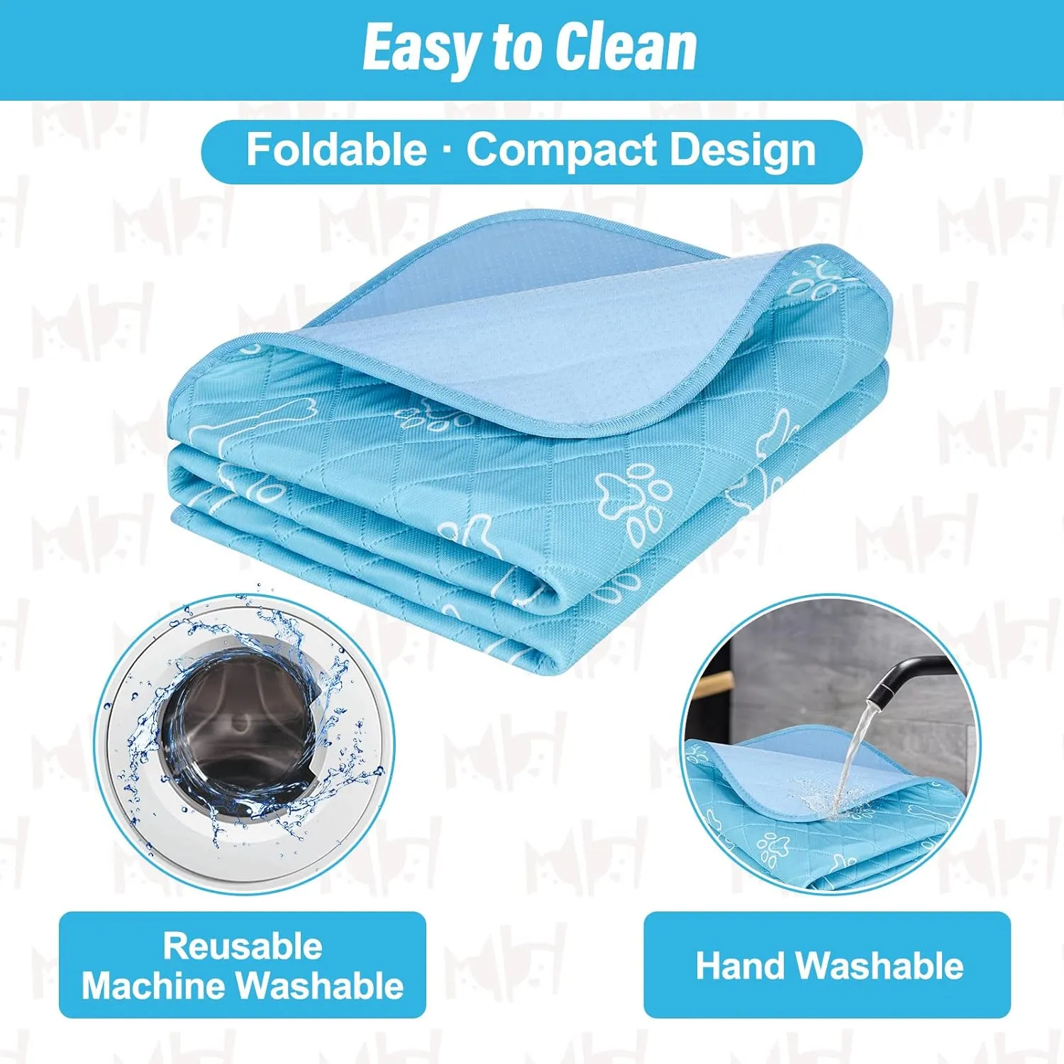 BEAUTYZOO Upgraded Dog Self Cooling Mat Ice Silk Chill Pads for Small Medium Large Dogs - Summer Reusable Pet Training Pad - Absorbent Non-Slip Cool Mat for Kennels, Crates and Beds, 23" x 35"