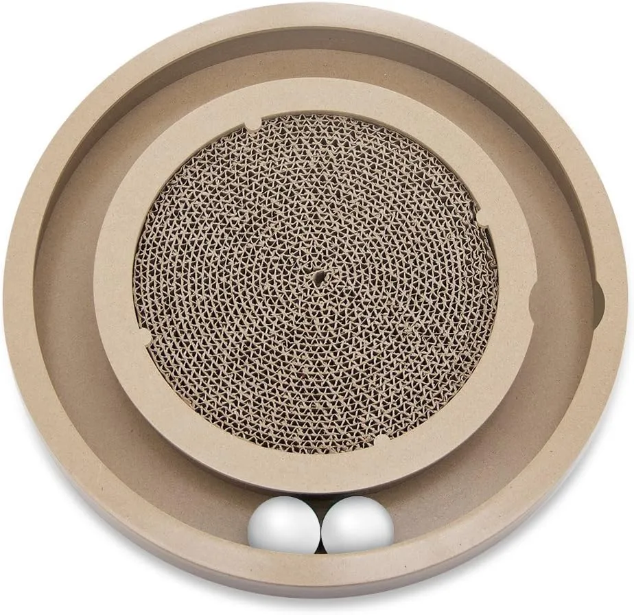 Best Pet Supplies Cat Scratcher Replacement Pads - Cardboard Cat Scratcher Pad, Relieves Stress, Supports Pet Behaviors, Scratch & Spin