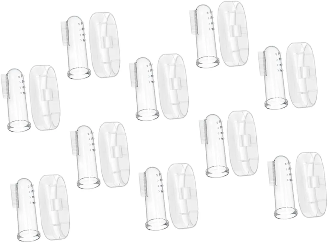 BESTYASH 10 Pack Baby Finger Toothbrush Silicone Baby Toothbrush for Cleaning Gums Set for Infants