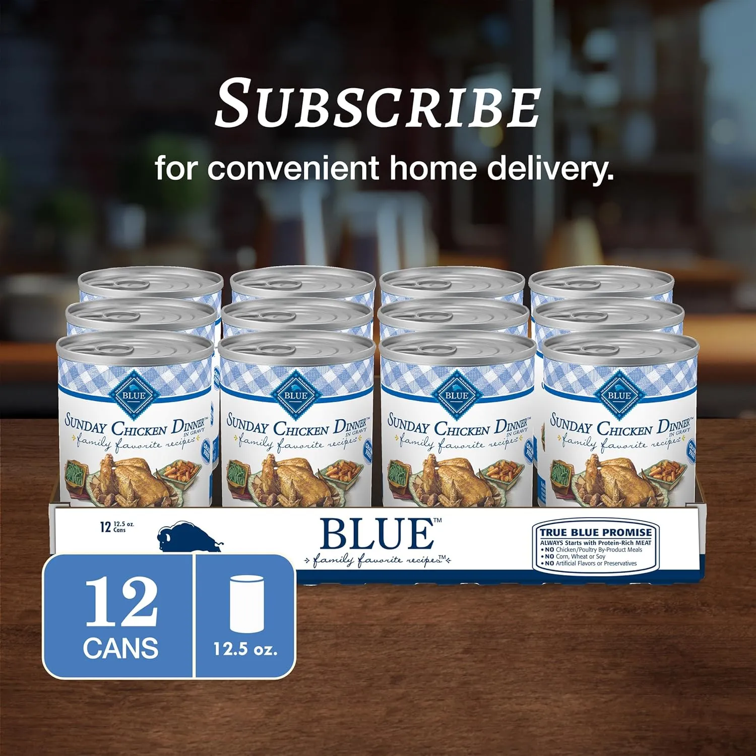 Blue Buffalo Family Favorites Adult Wet Dog Food, Made with Natural Ingredients, Sunday Chicken Dinner, 12.5-oz Can (Pack of 12)