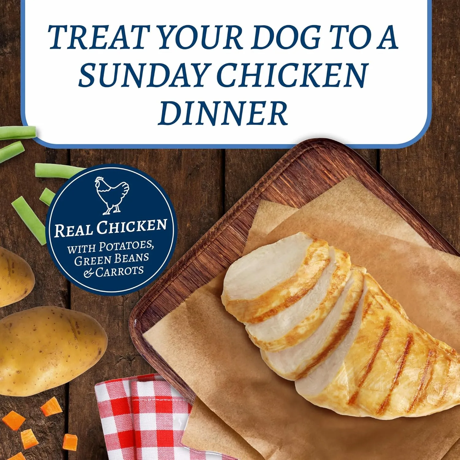 Blue Buffalo Family Favorites Adult Wet Dog Food, Made with Natural Ingredients, Sunday Chicken Dinner, 12.5-oz Can (Pack of 12)