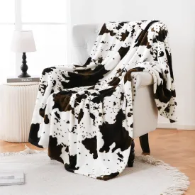 Bnuitland Cute Cow Printed Fleece Flannel Throw Blanket, Super Soft 300 GSM Double Sided Lightweight for Bed Sofa Couch Travel, Fluffy Fuzzy Animal Blanket for Kids/Baby/Pets, 5040 inch