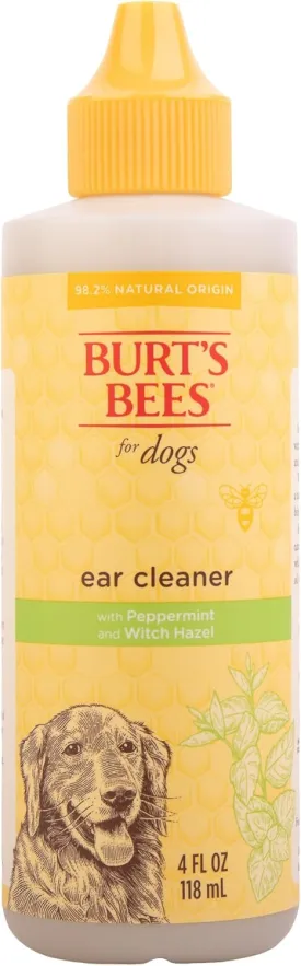 Burt's Bees for Pets Ear Cleaner for Dogs with Pepeprmint and Witch Hazel, 99.7% Natural Origin Formulas, Dog Ear Cleaner, Ear Cleaning Solution for Dogs, 4 oz