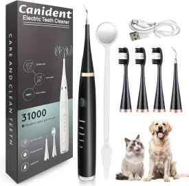 Canident - Sonic Tooth Cleaner for Dogs Dog tTeeth Cleaning Kit, Electric Sonic Tooth Cleaner for Dogs, Pet Tartar Plaque Remover, Professional Dog Teeth Cleaning Tools(Black, Standard Size)