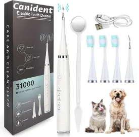 Canident - Sonic Tooth Cleaner for Dogs Dog tTeeth Cleaning Kit, Electric Sonic Tooth Cleaner for Dogs, Pet Tartar Plaque Remover, Professional Teeth Cleaning Tools (White, Standard Size)