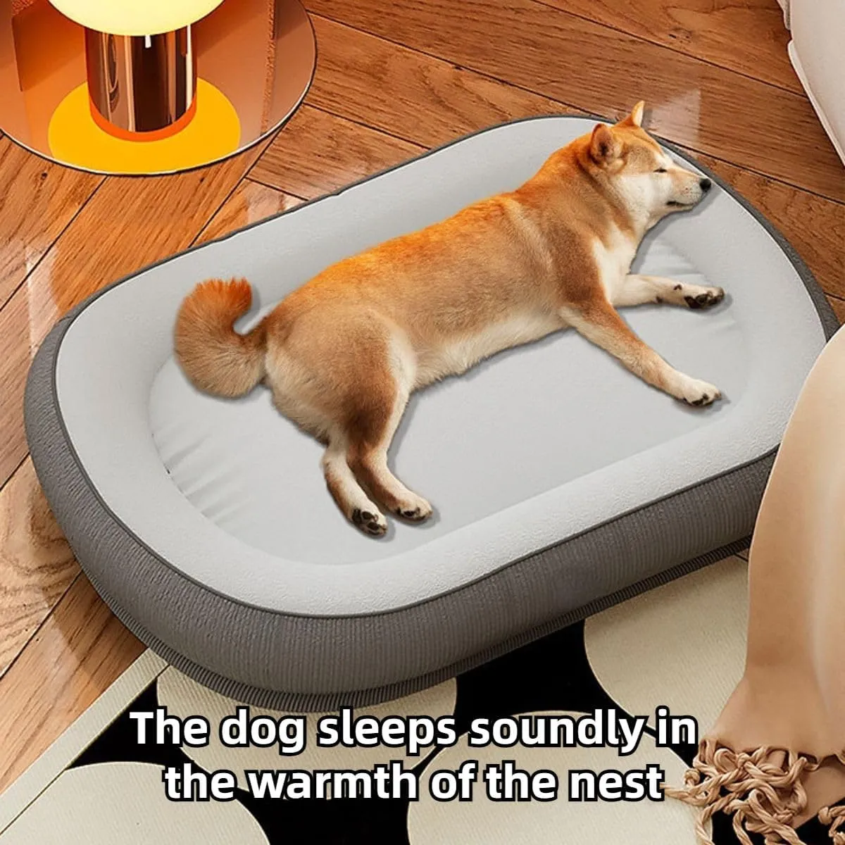 Cat Bed for Indoor Cats, Dog Bed for Small Medium Dogs Breeds, Oval Kennel Bed, Pet Couch Bed with Four Sided Bolster, Removable Washable Cover& Non-Slip Bottom (Green,Small)