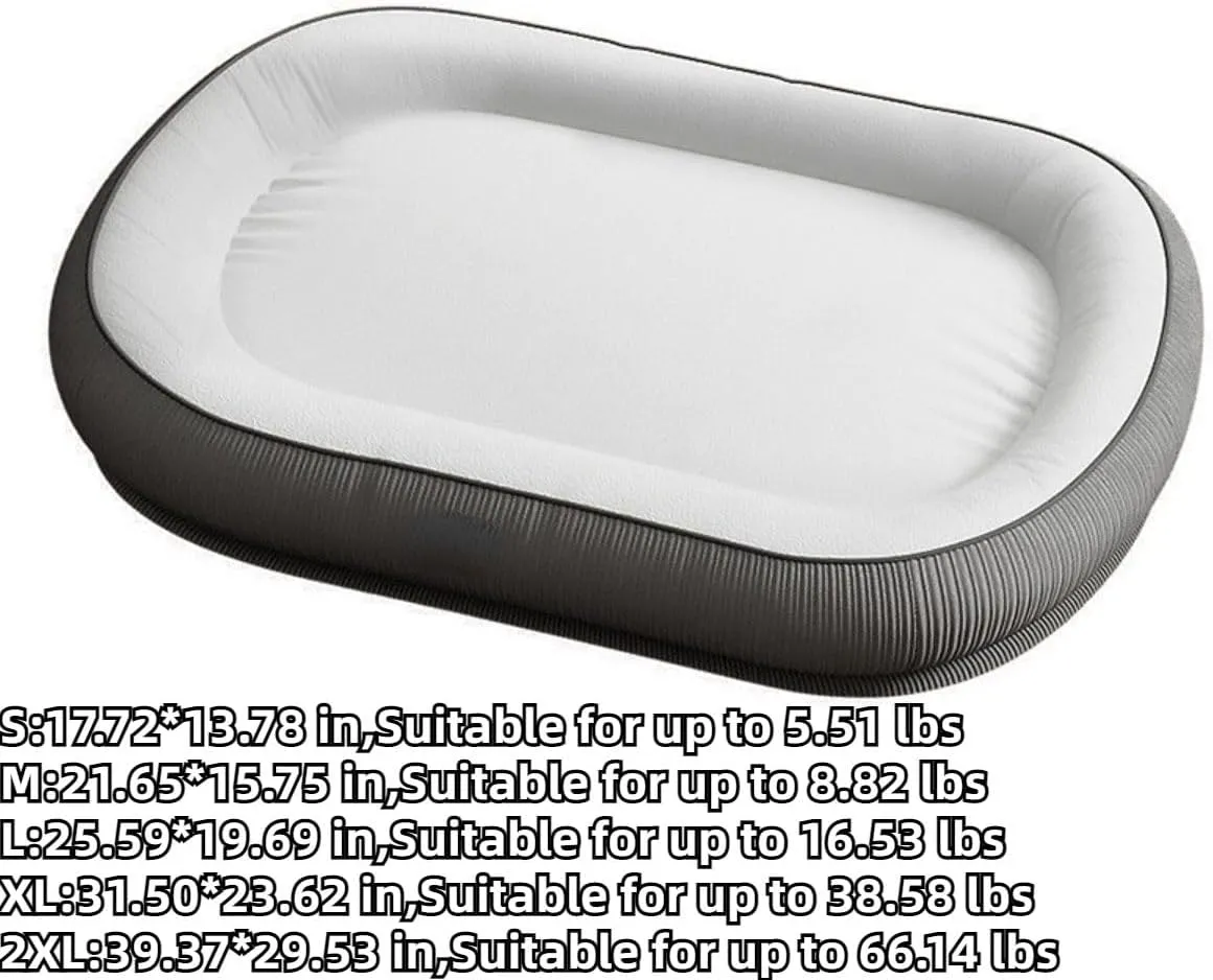 Cat Bed for Indoor Cats, Dog Bed for Small Medium Dogs Breeds, Oval Kennel Bed, Pet Couch Bed with Four Sided Bolster, Removable Washable Cover& Non-Slip Bottom (Green,Small)