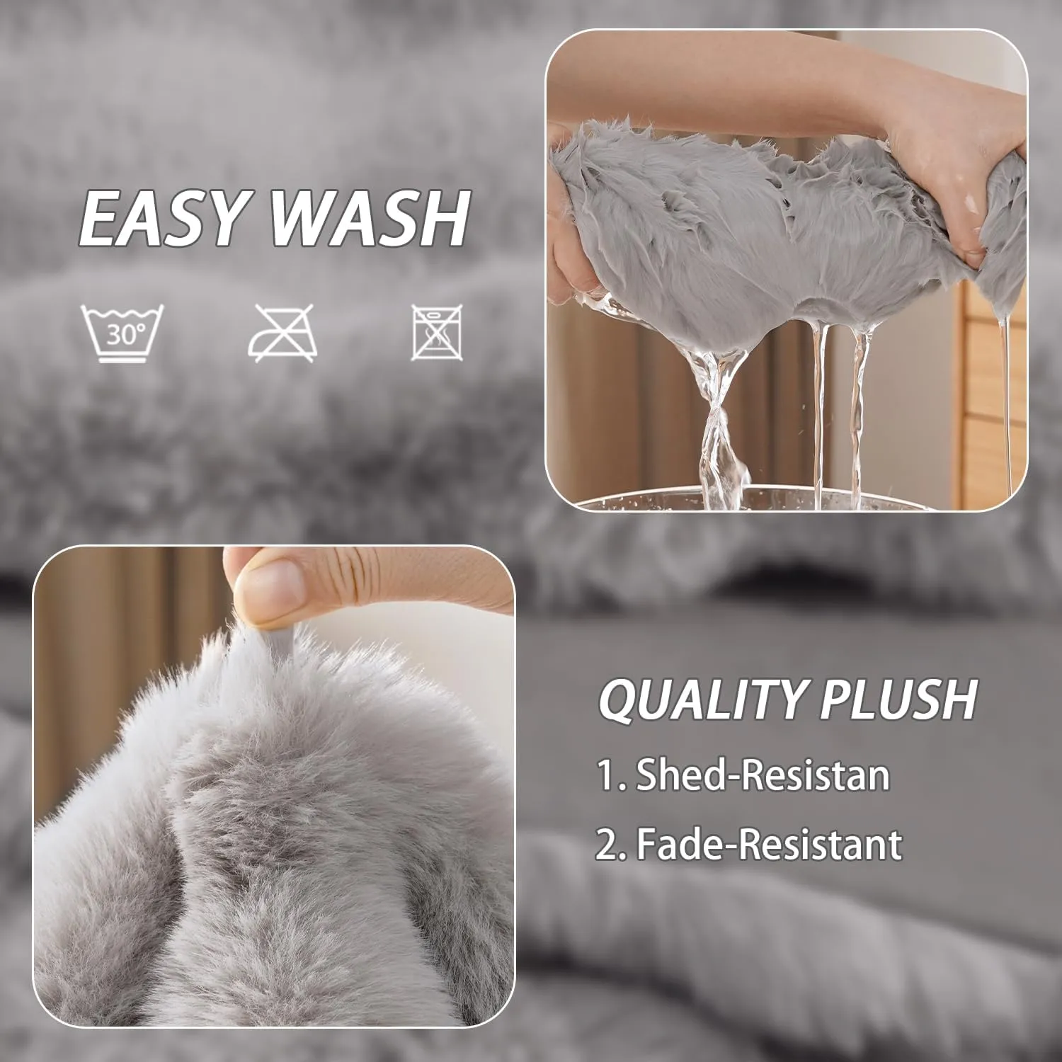 Cat Blanket for Indoor Cats Ultra Soft Plush Faux Fur Kitten Blankets Machine Washable Reversible Pet Throw Protector for Couch Furniture 21"X 18" Grey