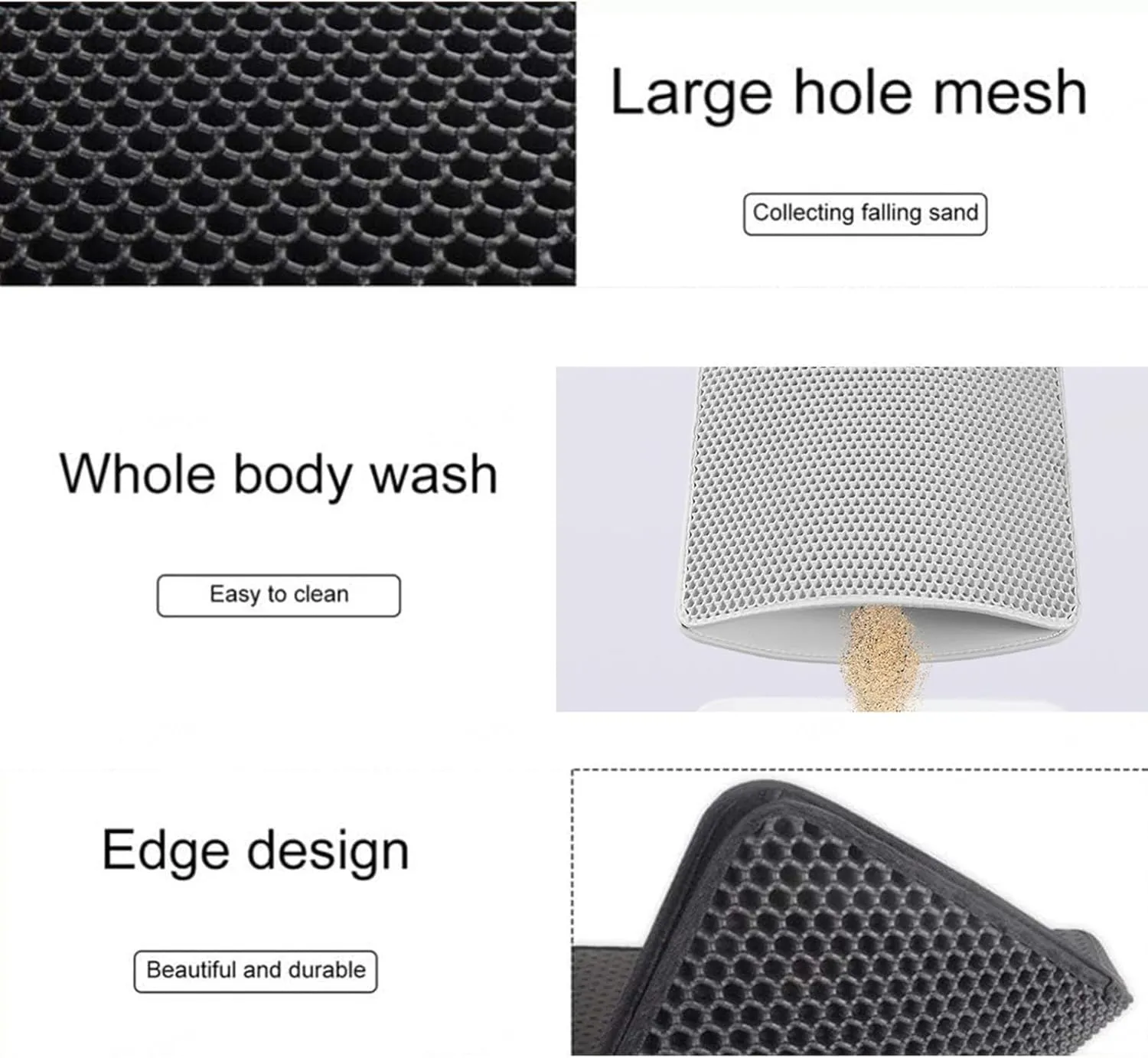 Cat Litter Mat Litter Trapping Mat, Honeycomb Double Layer Easy Clean Litter Mat Less Waste,Soft On Paws,Non-Slip, Cat Litter Trap Mat,Yellow-M