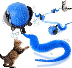 Cat Toy, 2025 New Smart Interactive Cat Toy Ball, Automatic Moving Ball for Cat Dog Toys (Blue)