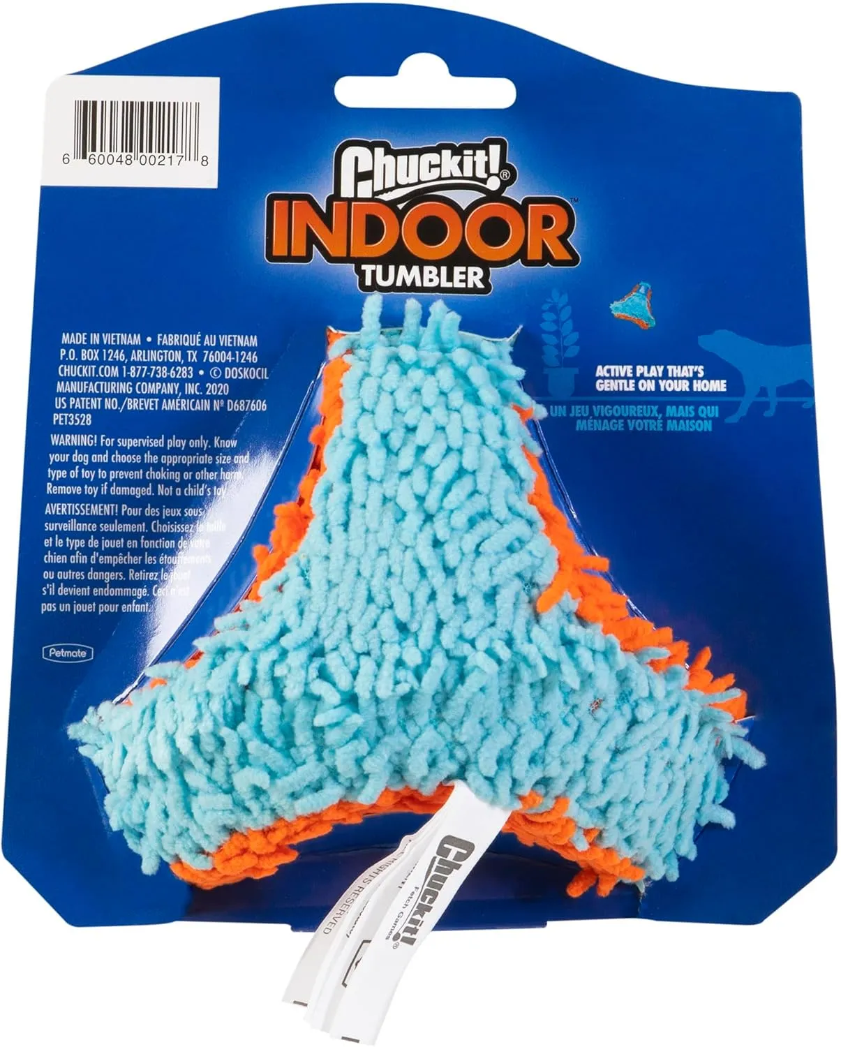 Chuckit! Indoor Fetch Tumbler Toy for Dogs - Interactive Dog Toys for Boredom, 6.5 Inch, Orange and Blue