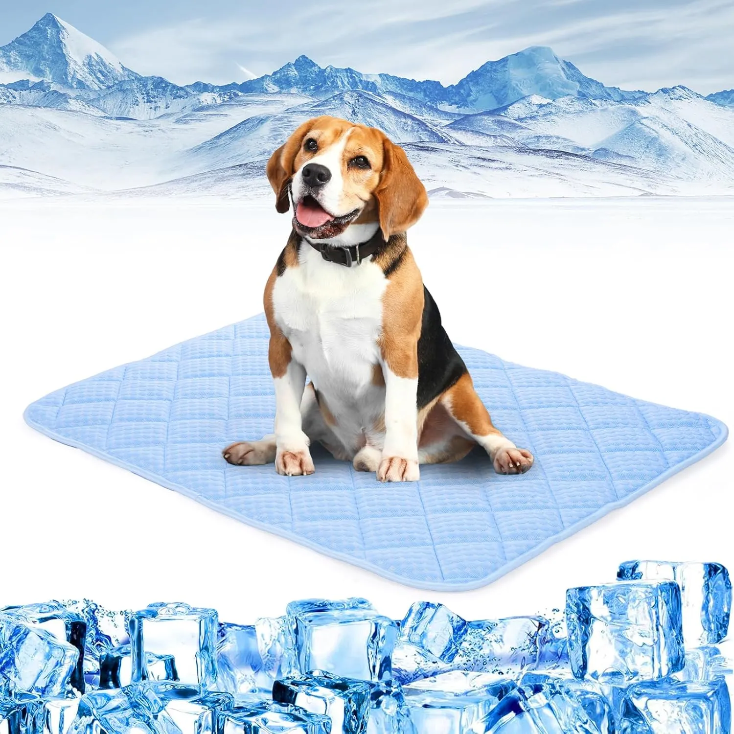 Cooling Mat for Dogs, 35"x23" Cats Cooling Mat, Premium Pets Cool Pad for Crate Kennel, Indoor Cats Cool Sleeping Bed, Q-MAX >0.45, Pets Cool Pad for Summer (Large)