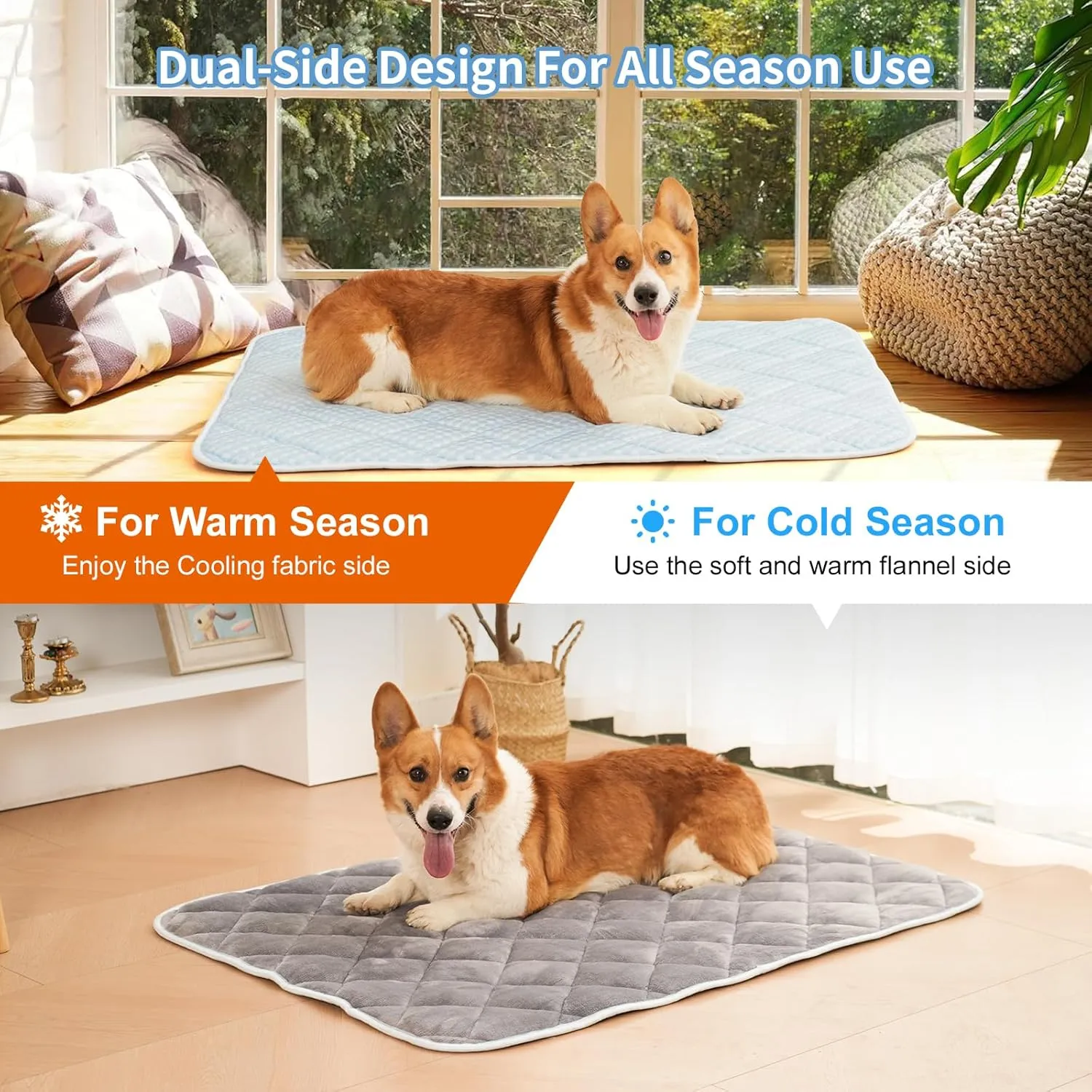 Cooling Mat for Dogs, 35"x23" Cats Cooling Mat, Premium Pets Cool Pad for Crate Kennel, Indoor Cats Cool Sleeping Bed, Q-MAX >0.45, Pets Cool Pad for Summer (Large)