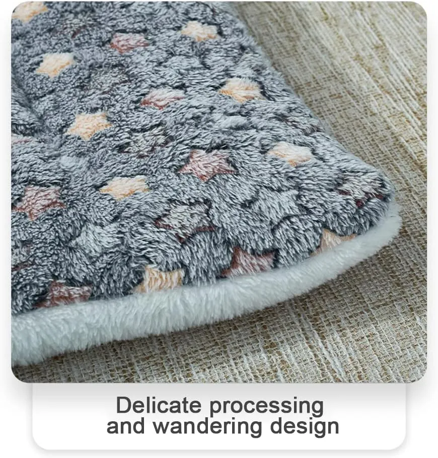 Cozy Calming Cat Blanket, 2023 Premium Small Blanket Plush Self Warming Printed Pet Blanket, Upgrade No Electric Heated Cat Bed, Fluffy Flannel Cushion Soft Warm Mat Pets Mattress (Blue, X-Large)
