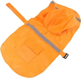Creation Core Outdoor Pet Puppy Dog Lightweight Breathable Adjustable Waterproof Leisure Raincoat Jacket with Reflective Strip(Orange,L)