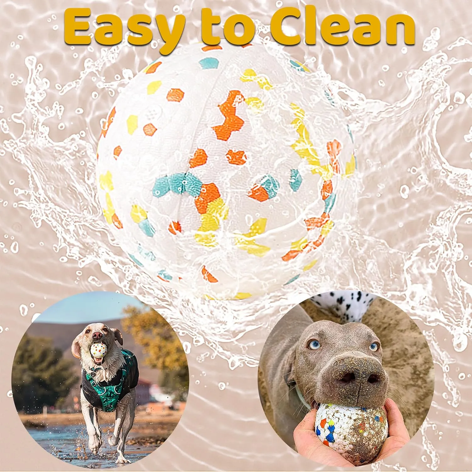 Dog Balls, Indestructible Dog Toy Ball for Aggressive Chewers, Durable High Elasticity Interactive Ball for Training Dog Catch and Fetch, Large Medium Small Dog and Puppies(2.5in, 1pcs)