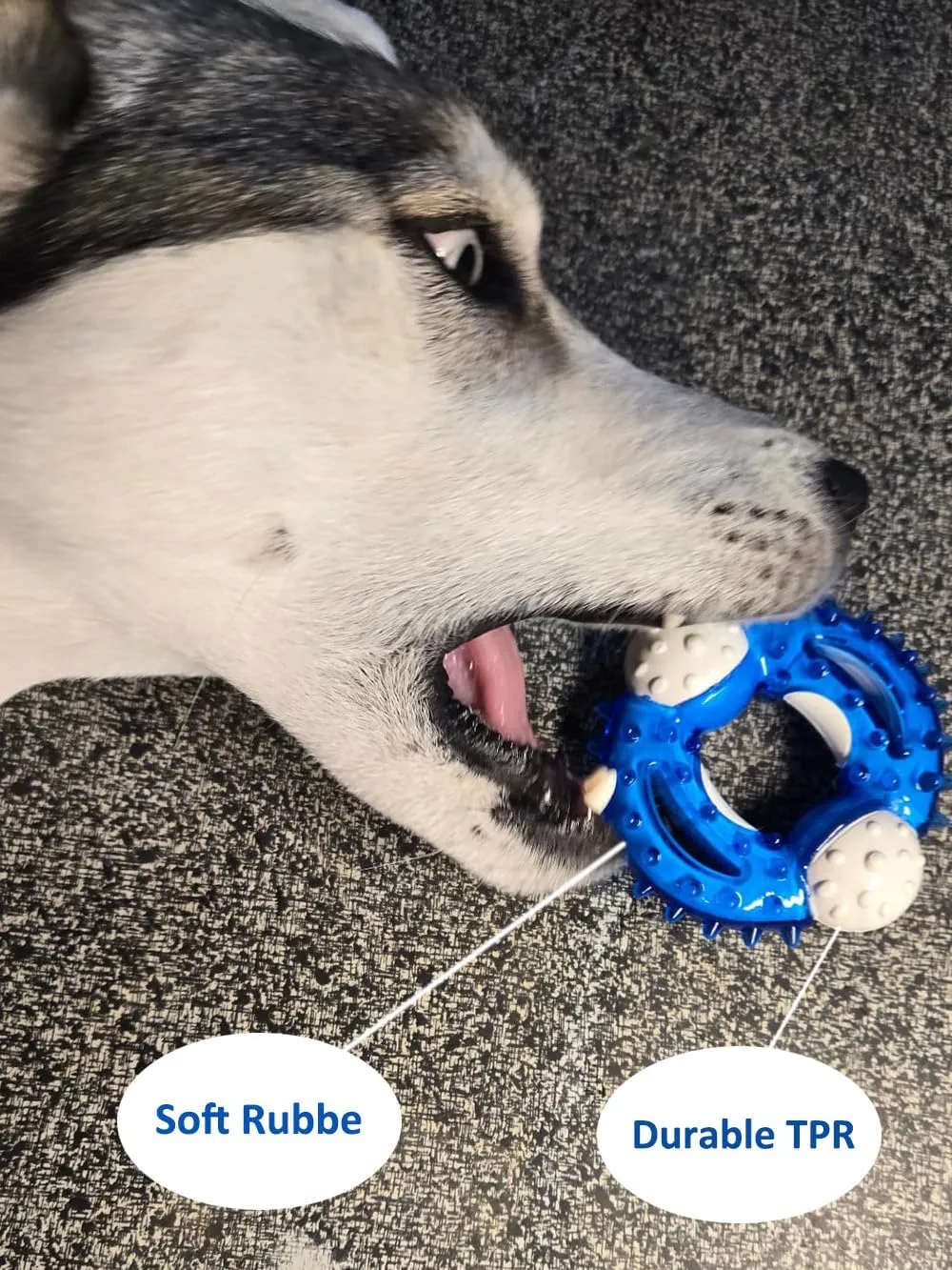 Dog Chew Toys 3-Pack - Puppy Teething Toys for Small to Medium Dogs, Natural Rubber-Coated Tough Nylon for Teething Puppies, Provide The Perfect Balance Between Durability and Softness, Blue