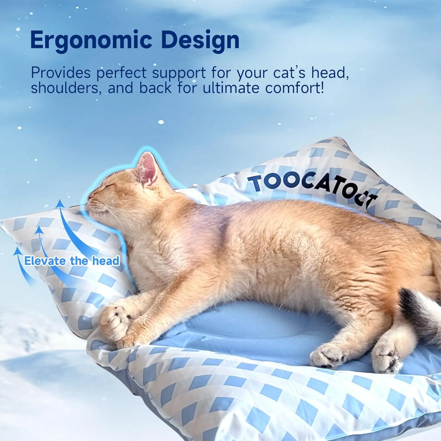 Dog Cooling Mat 27 x 23, Raised Edge Design, Durable Self Cooling Gel Material for Kennel, Crate, Sofa, No Water & Electricity, Waterproof Washable Pad for Pets in Summer, Non-Toxic - Blue