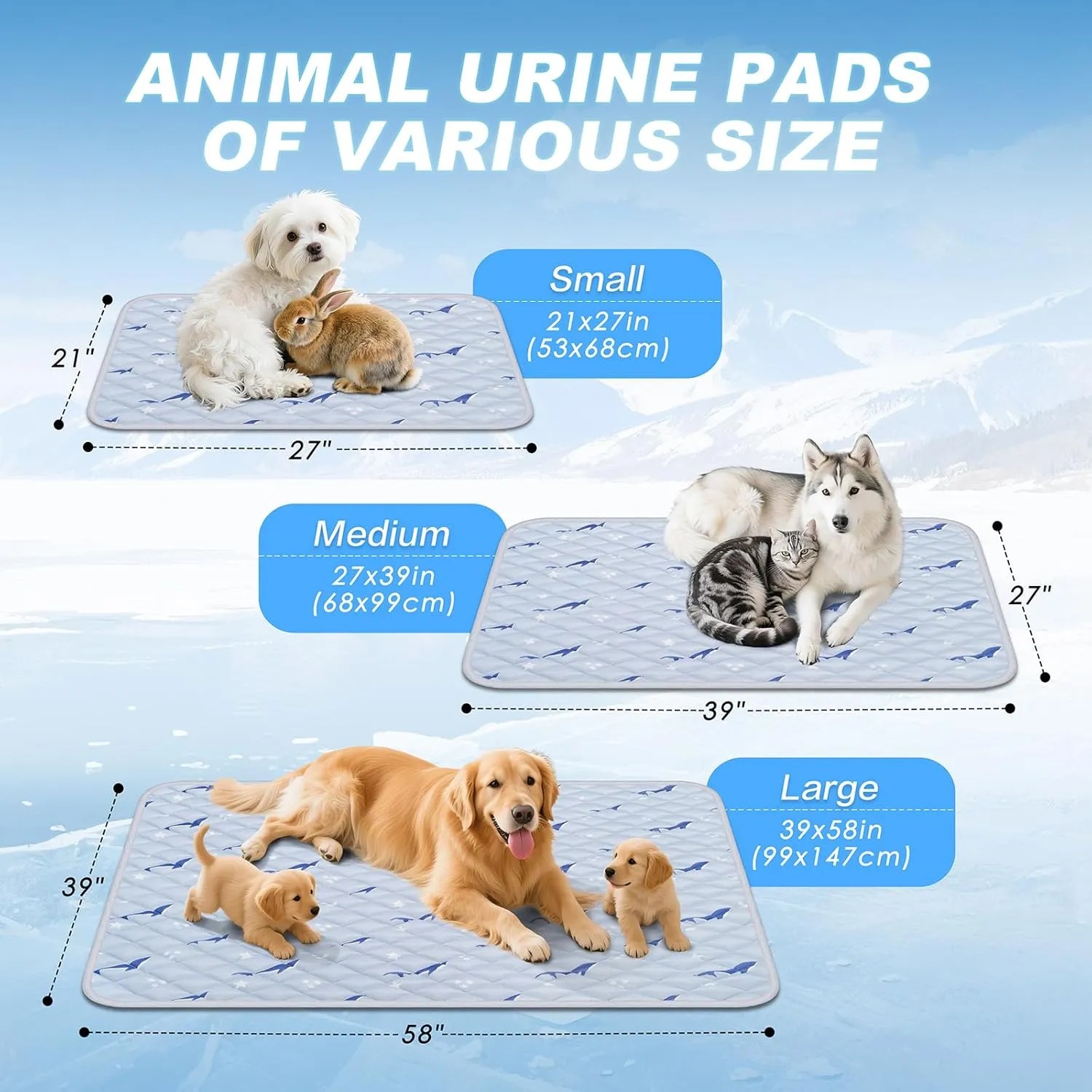 Dog Cooling Mat, Cooling Mat for Dogs, Breathable Dog Bed with Non-Slip Design, Portable & Washable Pet Pad for Indoor, Outdoor, Crate, Summer Cat Bed, Cool Pet Pad, Gel-Free, 21"x27"
