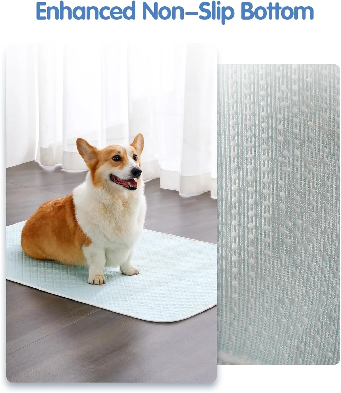 Dog Cooling Mat - Instant Cooling Pet Bed for Dogs & Cats, 6-12F Drop, Non-Toxic & Machine Washable, Anti-Slip Bottom, Cool Mat for Indoor & Travel Use Light Blue 24" x 18"