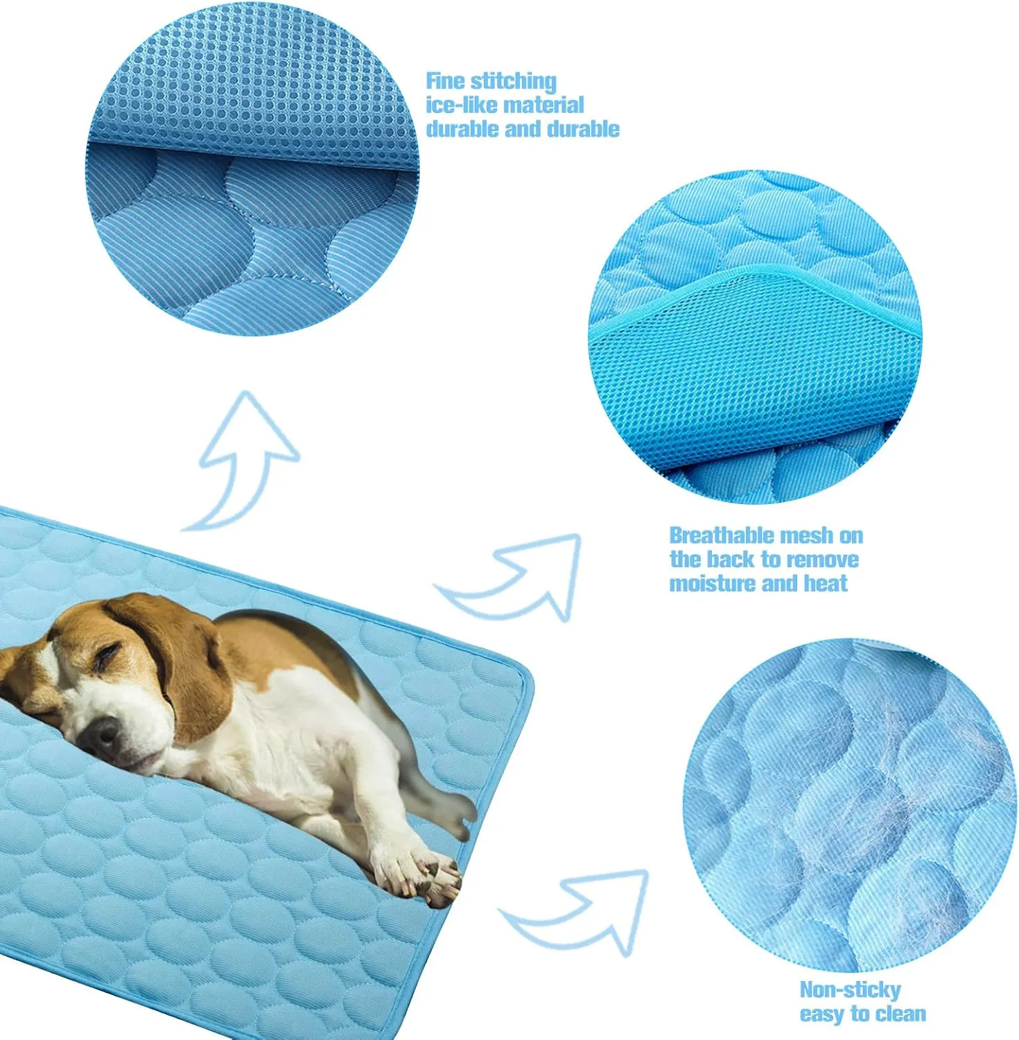 Dog Cooling Mat Large Cooling Pad Summer Pet Bed for Dogs Cats Kennel Pad Breathable Pet Self Cooling Blanket Dog Crate Sleep Mat Machine Washable
