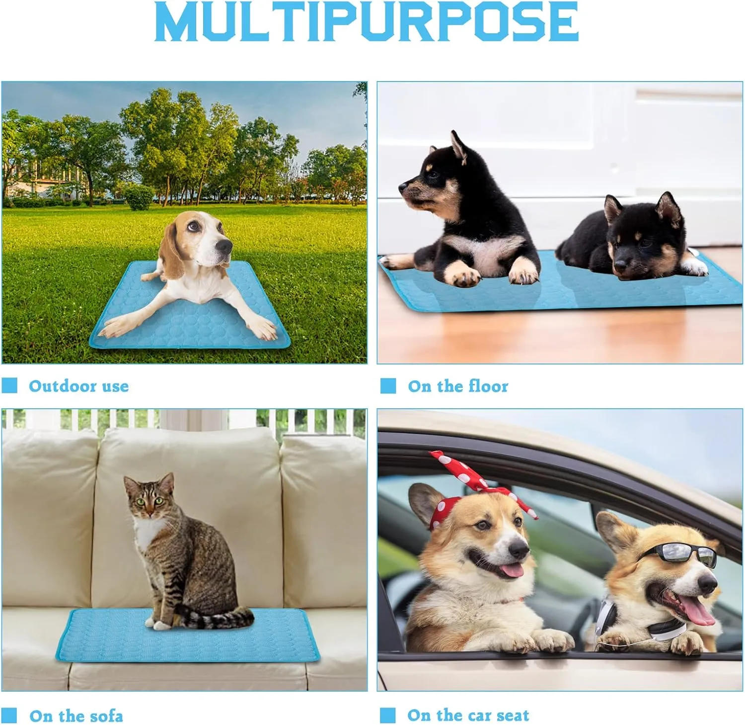 Dog Cooling Mat Large Cooling Pad Summer Pet Bed for Dogs Cats Kennel Pad Breathable Pet Self Cooling Blanket Dog Crate Sleep Mat Machine Washable