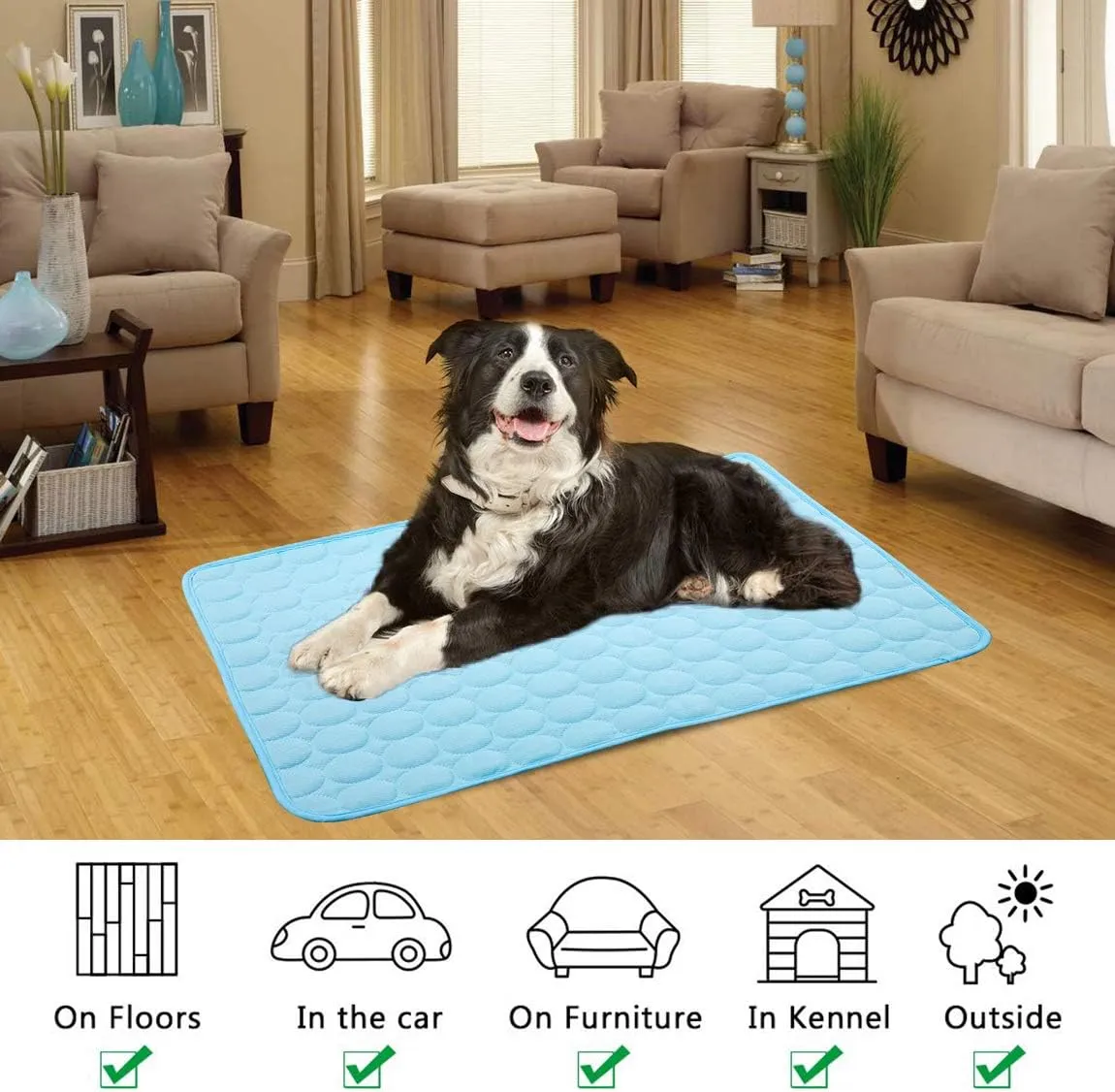 Dog Cooling Mat Large Cooling Pad Summer Pet Bed for Dogs Cats Kennel Pad Breathable Pet Self Cooling Blanket Dog Crate Sleep Mat Machine Washable