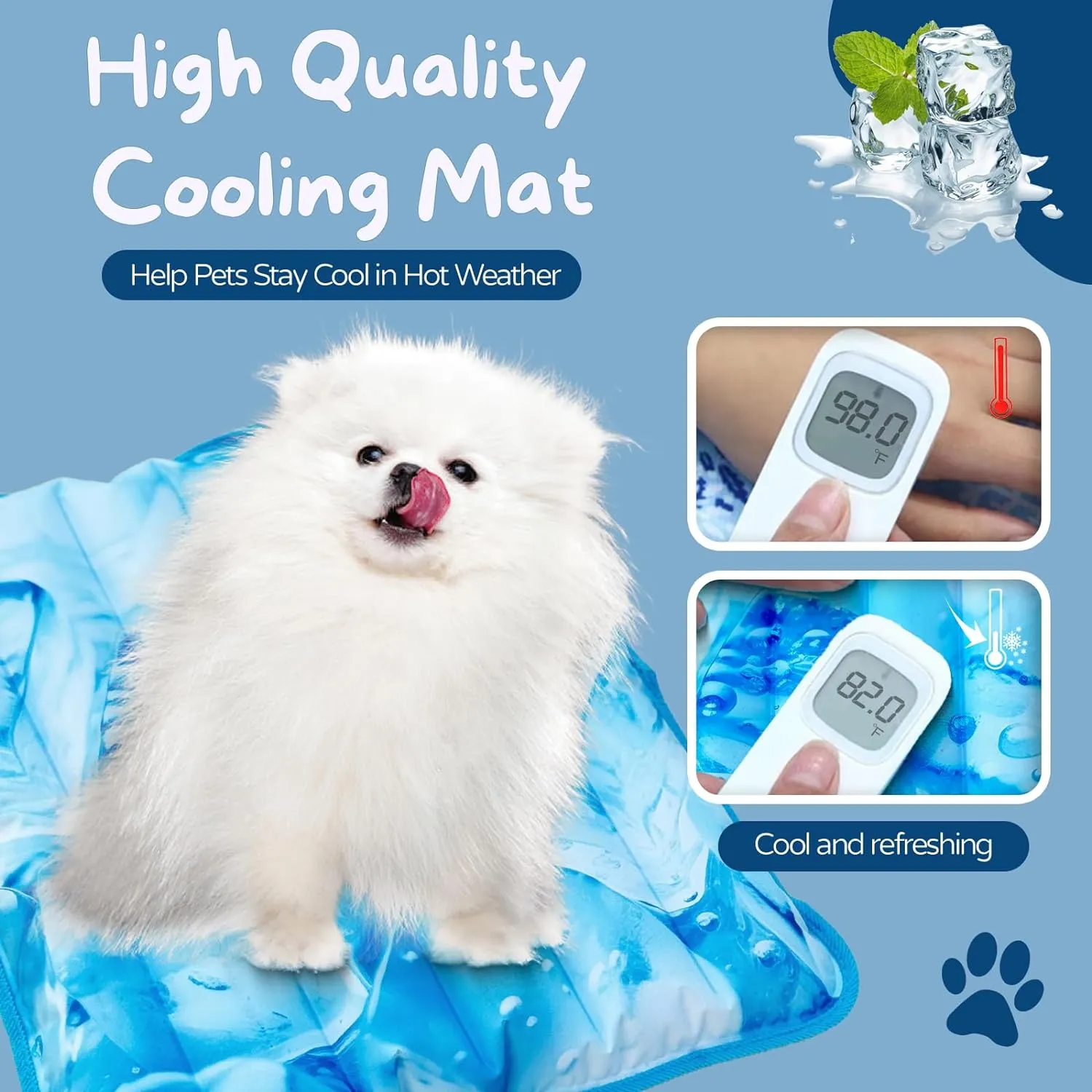 Dog Cooling Mat,Pet Cooling Mat for Dogs and Cats,Easy Washable,Suitable for All Types of Pets,Summer Keep Your Pet Cool (29.5X29.5in)