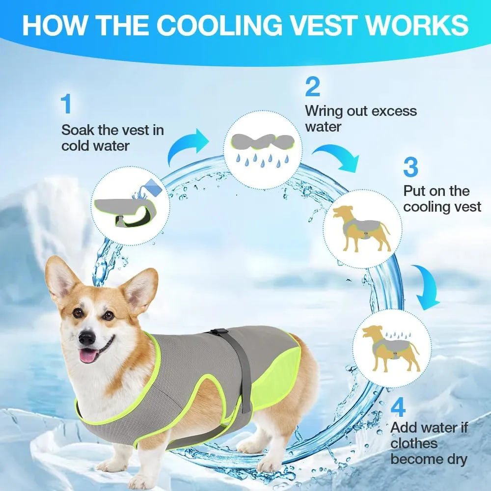 Dog Cooling Vest for Summer, Lightweight Cooling Shirt for Small Dogs (11-22lbs), Ideal for Chihuahuas, Pomeranians, Yorkies & Other Toy Breeds, UV Protection Breathable Mesh (Green, Small)