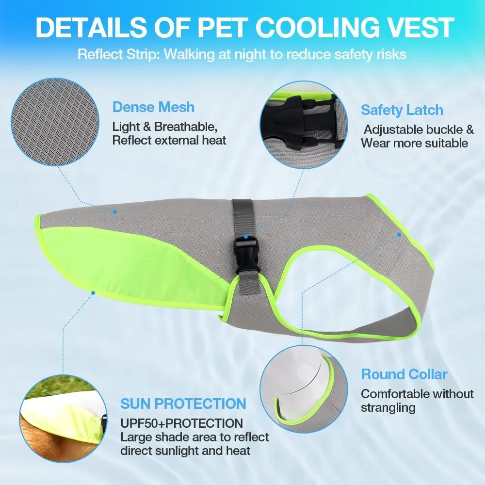 Dog Cooling Vest for Summer, Lightweight Cooling Shirt for Small Dogs (11-22lbs), Ideal for Chihuahuas, Pomeranians, Yorkies & Other Toy Breeds, UV Protection Breathable Mesh (Green, Small)