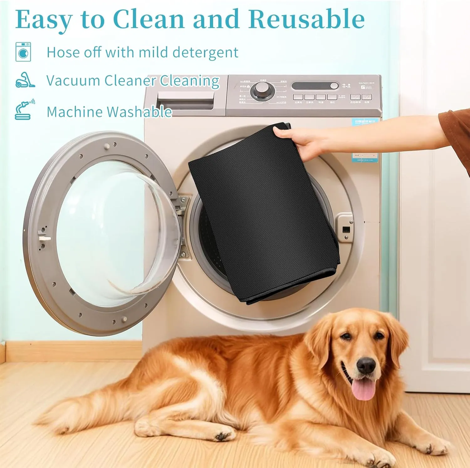Dog Crate Mat LinerWashable Pee Pads , Absorbs Urine - Waterproof Under Mat Floor Protector Reusable -Dog Crate Pad Ideal for Floor Protector (29" x 48", Count, 1)