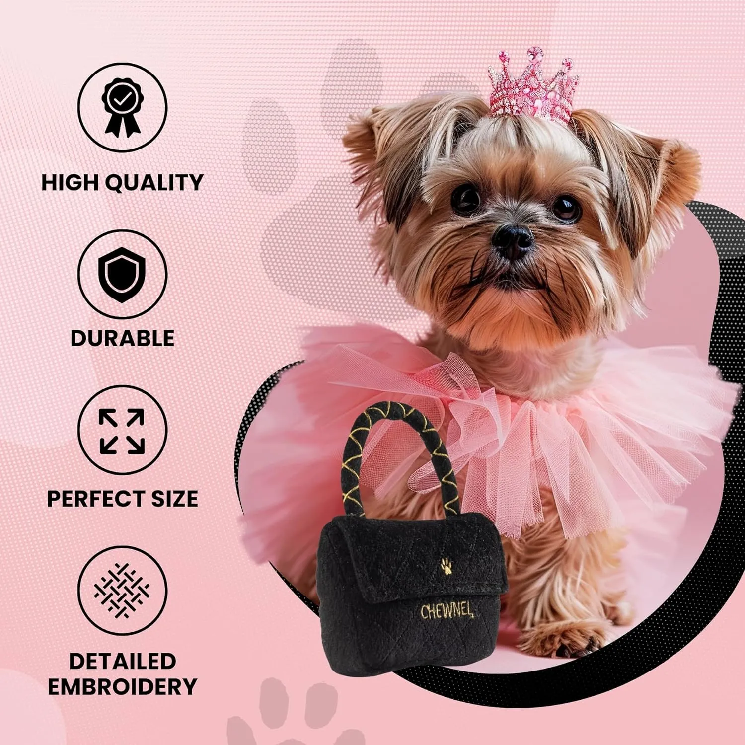 Dog Diggin Designs Runway Pup Collection | Unique Squeaky Parody Plush Dog Toys  Haute Couture Purses & Handbags
