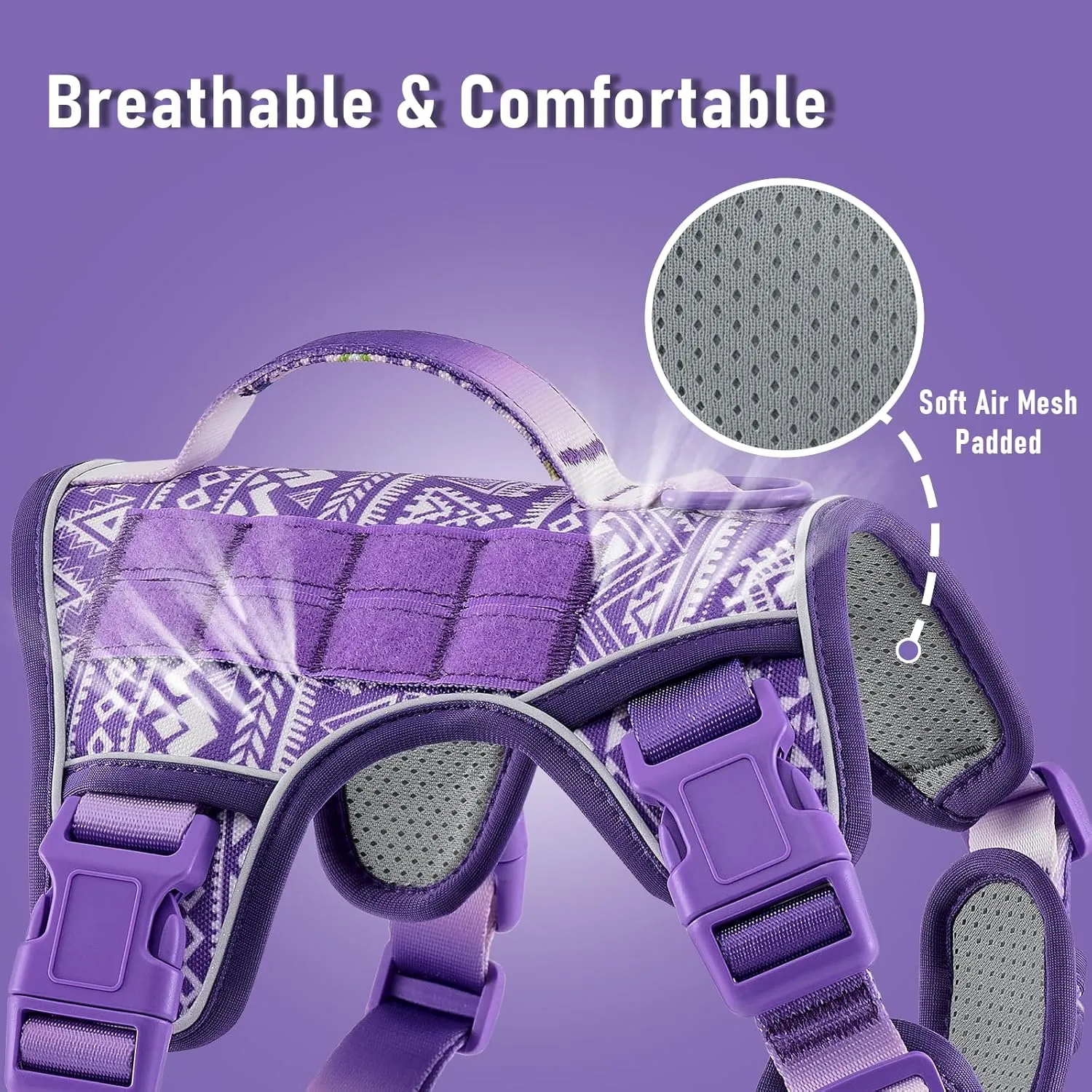 Dog Harness for X-Small Dog Breed, Light Pet Vest Harness with 2 Leash Clips and 3 Buckles, Easy to Wear, Adjustable Reflective Soft Padded, Boston Terrier, Beagle, Poodles, XS