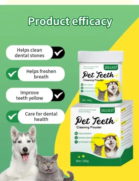 Dog Teeth Cleaning Powder, All-Natural Herbal Blend Ingredients Dental Powder fo Dogs Cats, Fights Plaque & Tartar, Reduce Bad Breath for All Breeds and Ages Dogs, Pet Dental Power 100g