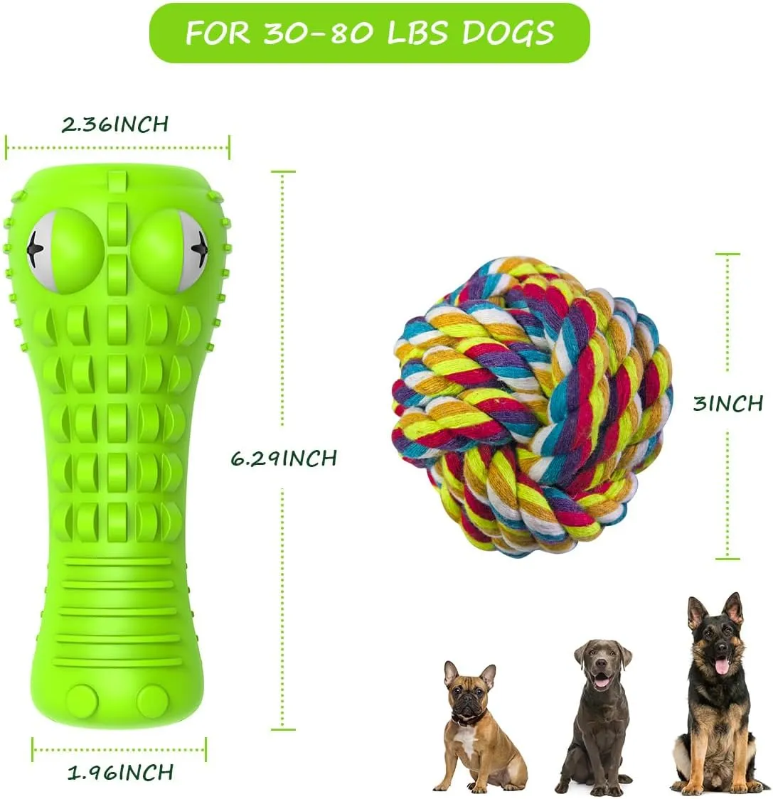 Dog Toys for Aggressive Chewers Large Medium Breed, Indestructible Dog Toothbrush Chew Toys, Squeaky Interactive Tough Extremely Durable, Dogs Toys to Keep Them Busy