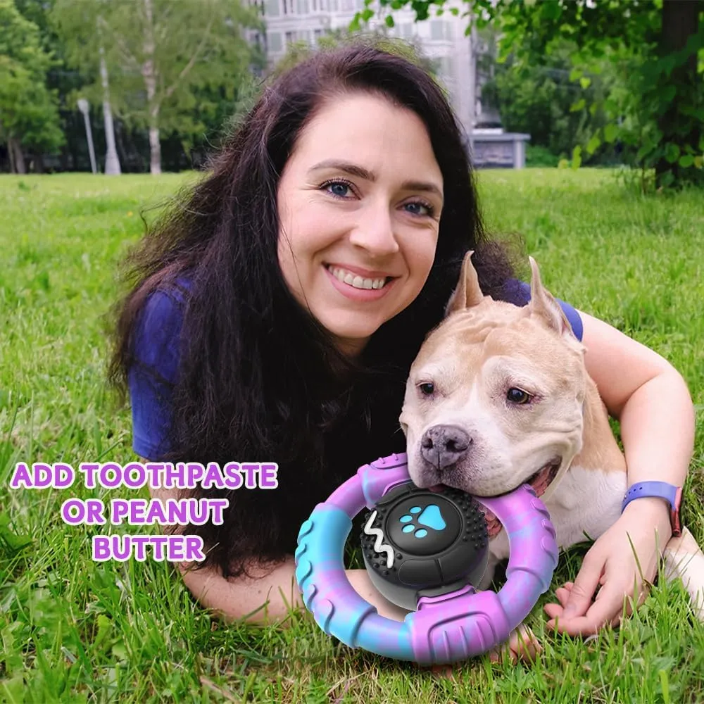 Dog Toys for Aggressive Chewers Large Medium Breed, Indestructible Squeaky Dog Chew Toys to Keep Them Busy, Nylon Rubber Interactive Tough Toys for Dogs