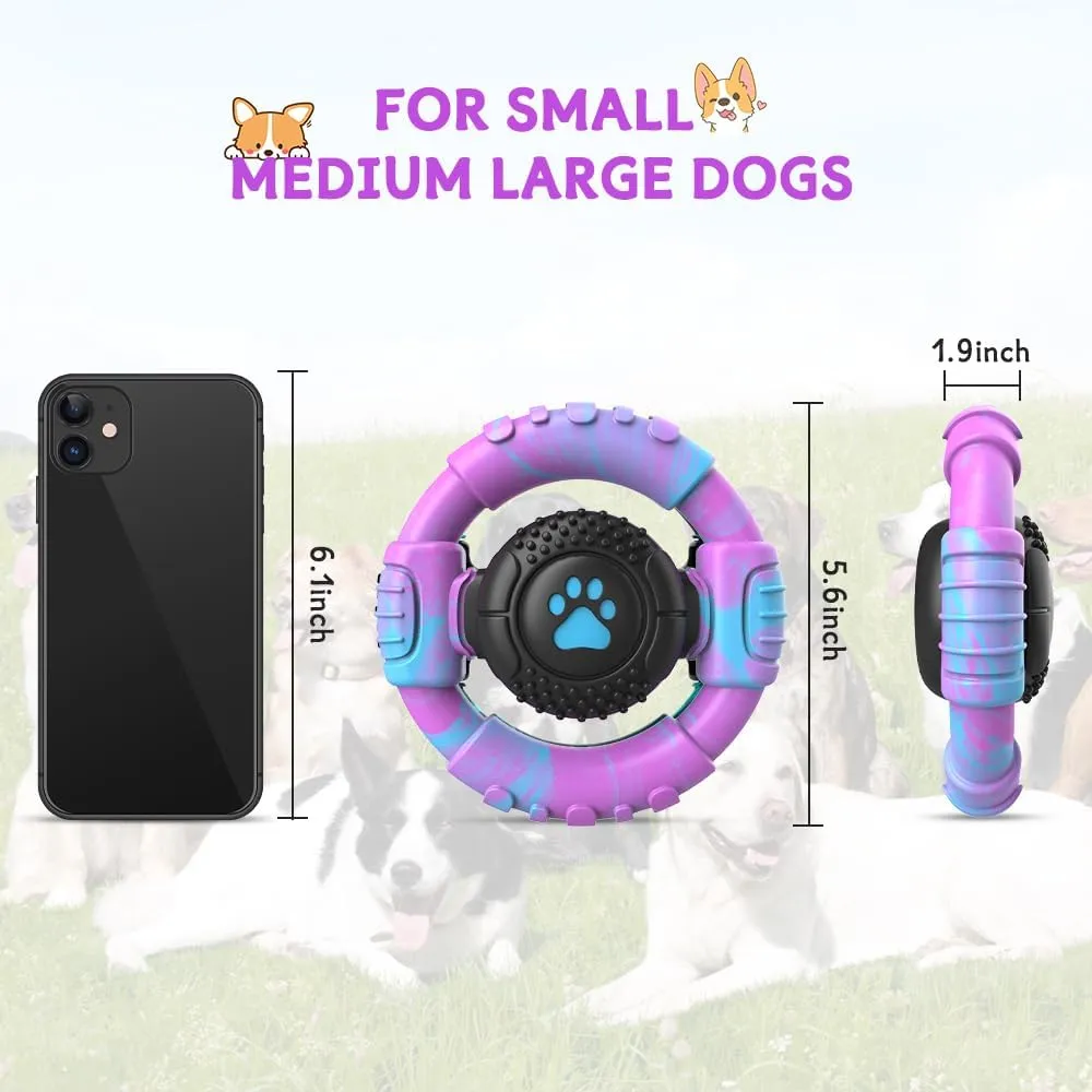 Dog Toys for Aggressive Chewers Large Medium Breed, Indestructible Squeaky Dog Chew Toys to Keep Them Busy, Nylon Rubber Interactive Tough Toys for Dogs